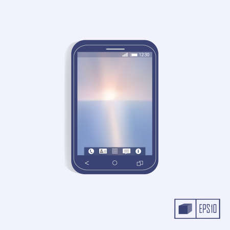 Realistic mobile phone isolated on white background. Vector illustrationのイラスト素材