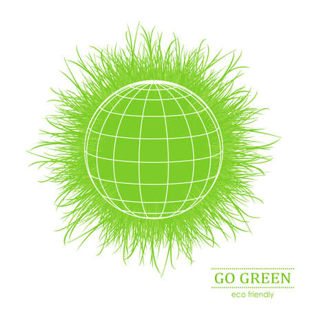 Illustration of eco friendly footprints on green backgroundのイラスト素材