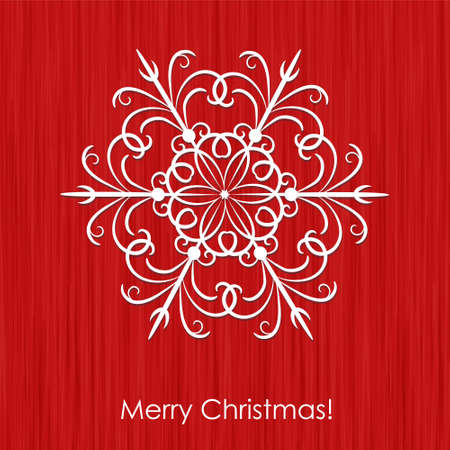 Christmas elegant vector pattern with snowflake on  red backgroundのイラスト素材