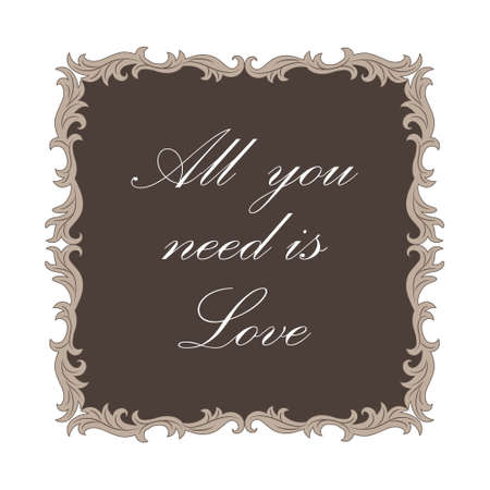 Vintage decorative retro frame. Brown and beige.のイラスト素材