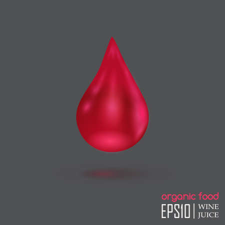 Realistic illustration of red drops of wine or juice.のイラスト素材