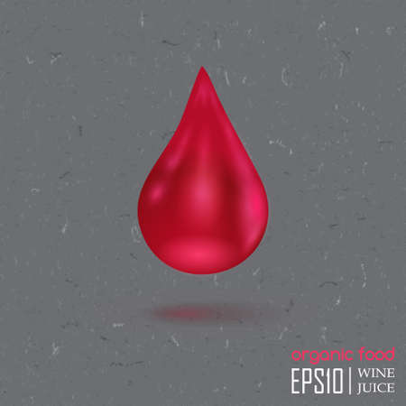 Realistic illustration of red drops of wine or juice.のイラスト素材