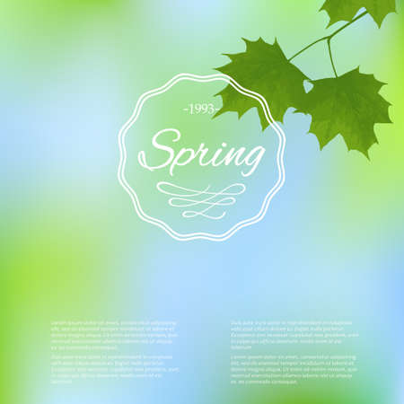 Elegant illustration with  maple leaves on a blurred backgroundのイラスト素材