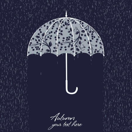 Beautiful elegant retro illustration with  umbrellaのイラスト素材
