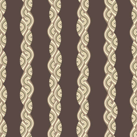 Elegant seamless pattern with abstract fans, beige and brownのイラスト素材