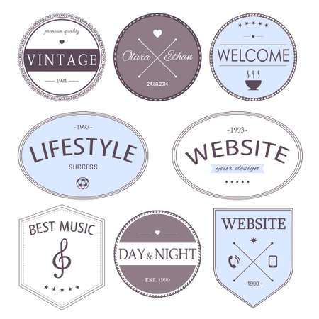 Set of vintage styled hipster design iconsのイラスト素材