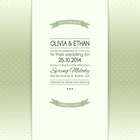 Wedding card or invitation on the background of polka dotsのイラスト素材