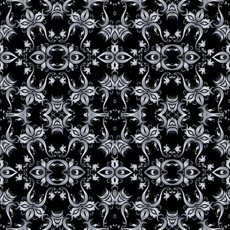 Vector seamless pattern in Victorian style. Element for design.  It can be used for wallpaper, pattern fills, web page background, surface textures, classic fabric.のイラスト素材