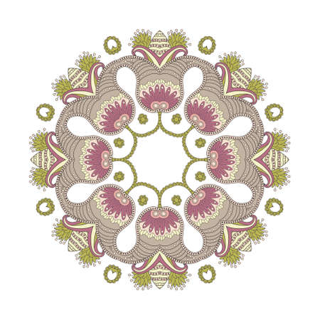 Ornament  card with mandala. Geometric circle element made in vector. Perfect  cards for any other kind of design, birthday and other holiday, kaleidoscope,  medallion, arabicのイラスト素材