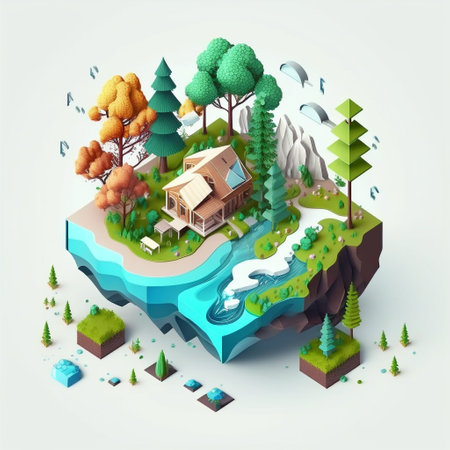 3d illustration of concept ecology, AI generativeの素材