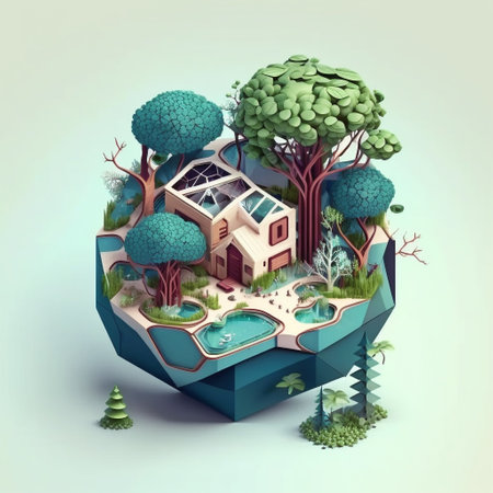 3d illustration of concept ecology, AI generativeの素材