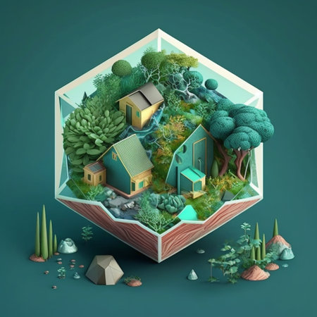 3d illustration of concept ecology, AI generativeの素材