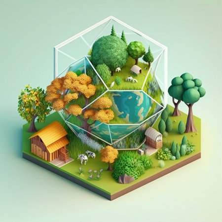 3d illustration of concept ecology, AI generativeの素材