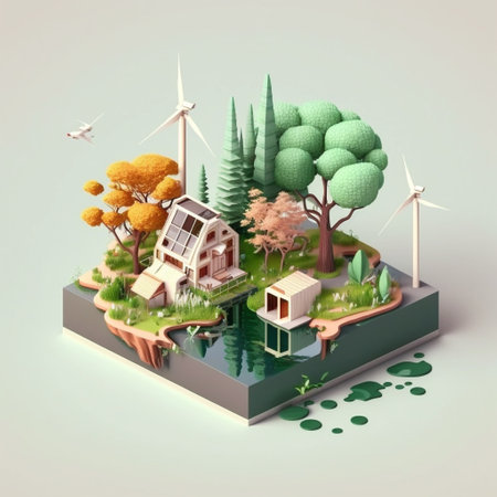 3d illustration of concept ecology, AI generativeの素材