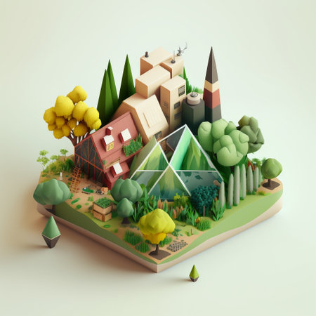 3d illustration of concept ecology, AI generativeの素材