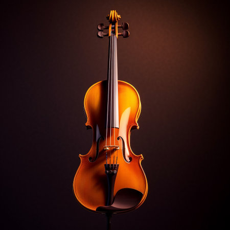 violin on a black background. 3d rendering, 3d illustrationの素材