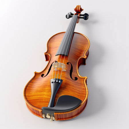 violin on a white background. 3d render. illustration.の素材