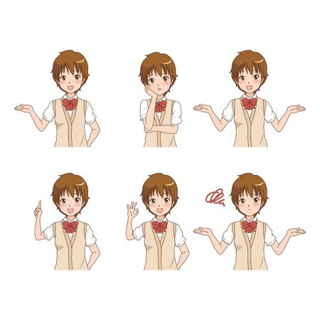 woman with many poseのイラスト素材