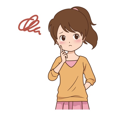 girl thinkのイラスト素材
