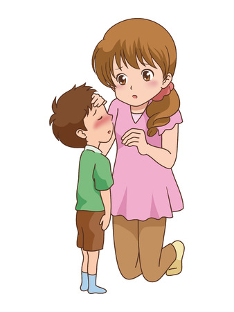 wother and her child のイラスト素材