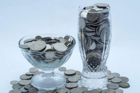 Coins in Bowlの写真素材