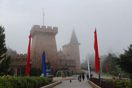 Castle during Fogのeditorial素材
