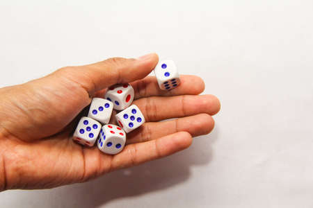 Dice is the object have dot for number.の写真素材