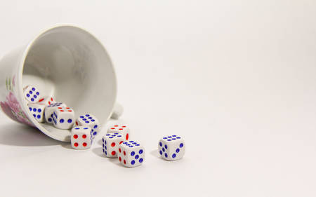 Dice is the object have dot for number.の写真素材