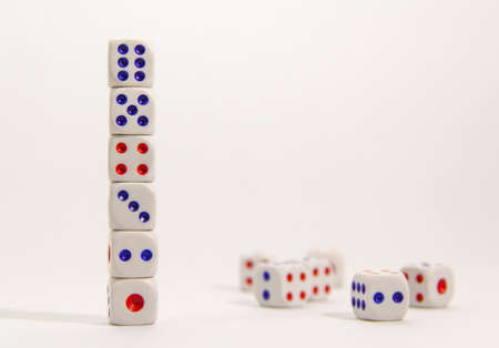 Dice is the object have dot for number.の写真素材