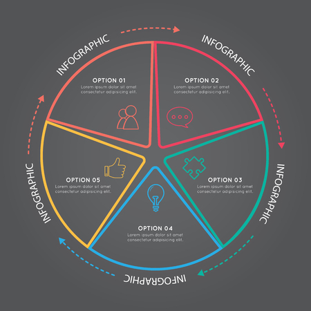 Vector Star Infographic. Business Infographics Element Circle Chart Vector Illustration. 
Useful for Diagram,number option,step up options,presentation and web design.のイラスト素材