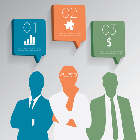 businessman with chat icons  speech bubbles.のイラスト素材