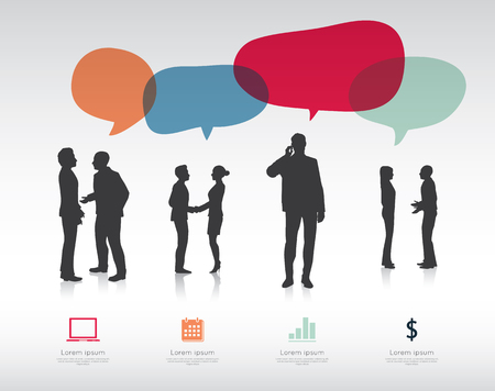 Modern infographic for business project with silhouette people.のイラスト素材