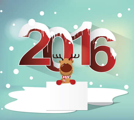 Reindeer holding boardのイラスト素材