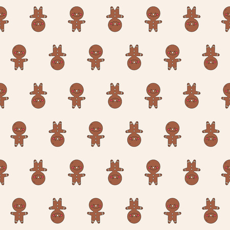 Gingerbread man seamless pattern.Christmas background.のイラスト素材