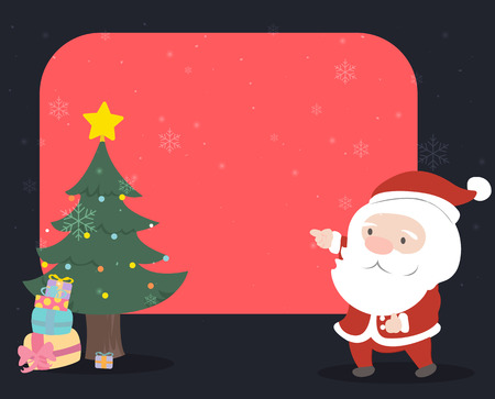 Santa claus with red board.のイラスト素材