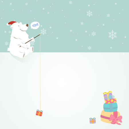 Polar bear with white copyspace.のイラスト素材