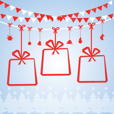 Merry Christmas and Happy New Year postcard.のイラスト素材