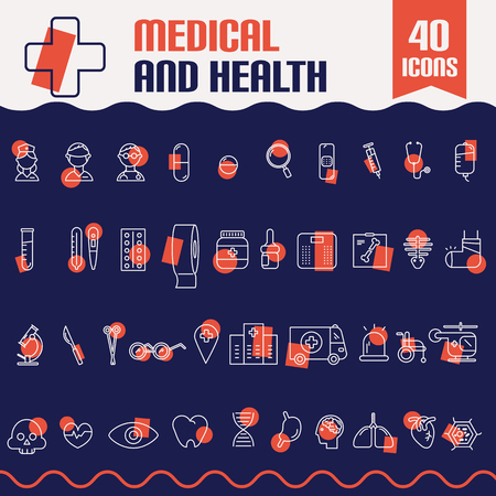 Modern medical icon set.vector illustratorのイラスト素材
