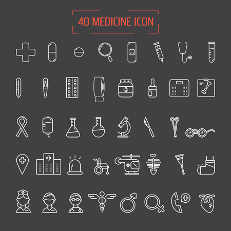 Modern medical icon set.vector illustratorのイラスト素材