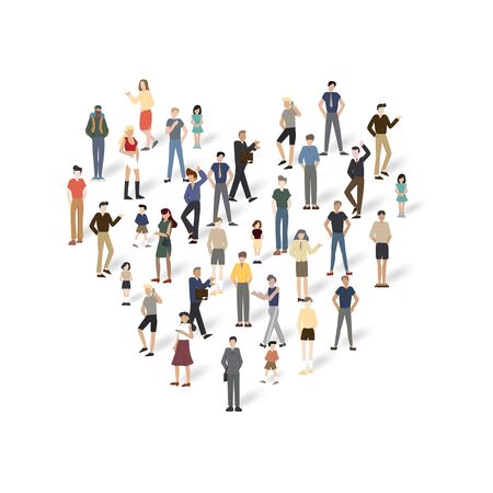 Group of people with copyspace.Vector illustrationのイラスト素材