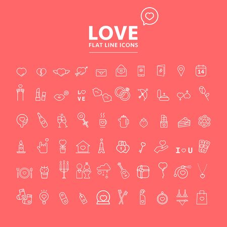 Set of valentine's day objects and iconのイラスト素材