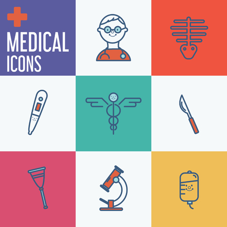 Modern medical icon set.vector illustratorのイラスト素材
