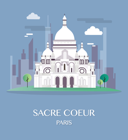 Famous landmark Sacre Coeur Paris.のイラスト素材
