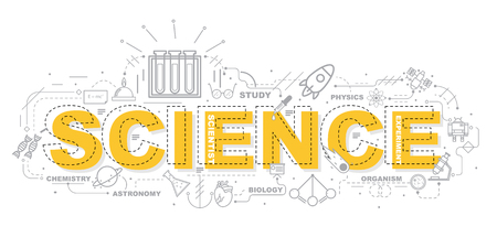 Design Concept Of Word SCIENCE Website Banner.のイラスト素材