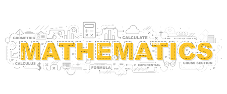 Creative Illustration Of Mathematics With Line Iconのイラスト素材