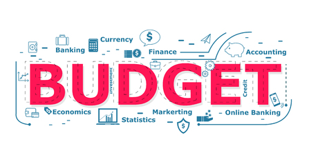 Budget word desigh.vector illustrationのイラスト素材