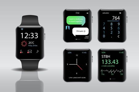 Smart electronic intelligence watch.Vector illustrationのイラスト素材