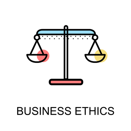 Business ethics icon  with scales symbol on white background vector illustration designのイラスト素材