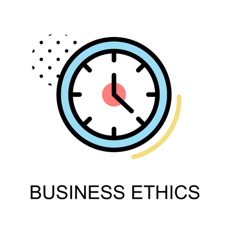 Business ethics icon  with clock on white background vector illustration design.のイラスト素材