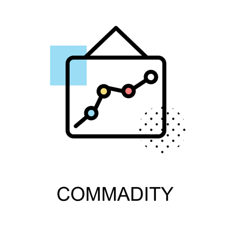 Commadity icon with graph on white background illustration design.vectorのイラスト素材